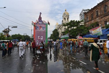 Kolkata, West Bengal, India - 21st July 2022 : All India Trinamool Congress Party, AITC or TMC, at Ekushe July, Shadid Dibas, Martyrs day rally. Tablo of CM Mamata Banerjee at Esplanade, Dharmatala.
