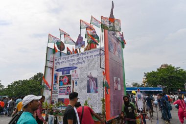 Kolkata, West Bengal, India - 21st July 2022 : All India Trinamool Congress Party, AITC or TMC, at Ekushe July, Shadid Dibas, Martyrs day rally. Tablo of CM Mamata Banerjee at Esplanade, Dharmatala.