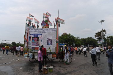 Kolkata, West Bengal, India - 21st July 2022 : All India Trinamool Congress Party, AITC or TMC, at Ekushe July, Shadid Dibas, Martyrs day rally. Tablo of CM Mamata Banerjee at Esplanade, Dharmatala.
