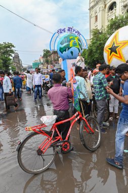 Kolkata, West Bengal, India - 21st July 2022 : All India Trinamool Congress Party, AITC or TMC, at Ekushe July, Shadid Dibas, Martyrs day rally. Party supporters gathering at Esplanade, Dharmatala.