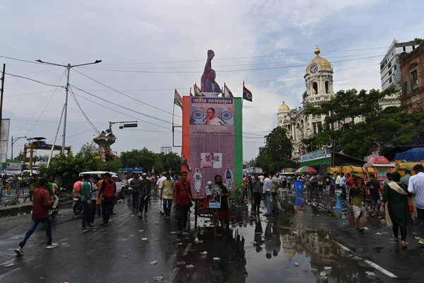 Kolkata, West Bengal, India - 21st July 2022 : All India Trinamool Congress Party, AITC or TMC, at Ekushe July, Shadid Dibas, Martyrs day rally. Tablo of CM Mamata Banerjee at Esplanade, Dharmatala.