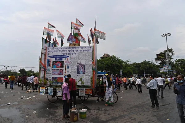 Kolkata, West Bengal, India - 21st July 2022 : All India Trinamool Congress Party, AITC or TMC, at Ekushe July, Shadid Dibas, Martyrs day rally. Tablo of CM Mamata Banerjee at Esplanade, Dharmatala.