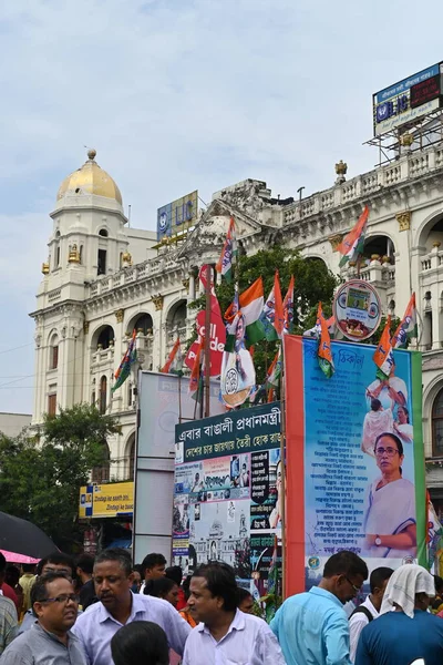 Kolkata, West Bengal, India - 21st July 2022 : All India Trinamool Congress Party, AITC or TMC, at Ekushe July, Shadid Dibas, Martyrs day rally. Tablo of CM Mamata Banerjee at Esplanade, Dharmatala.