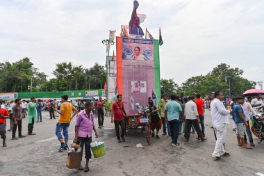 Kolkata, West Bengal, India - 21st July 2022 : All India Trinamool Congress Party, AITC or TMC, at Ekushe July, Shadid Dibas, Martyrs day rally. Tablo of CM Mamata Banerjee at Esplanade, Dharmatala,