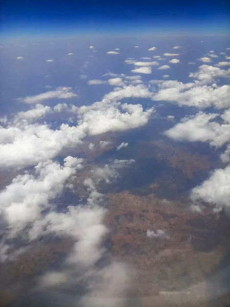 Nice White Clouds Atmosphere Image Shot Sky Aeroplane Nature Stock — Stock Photo, Image