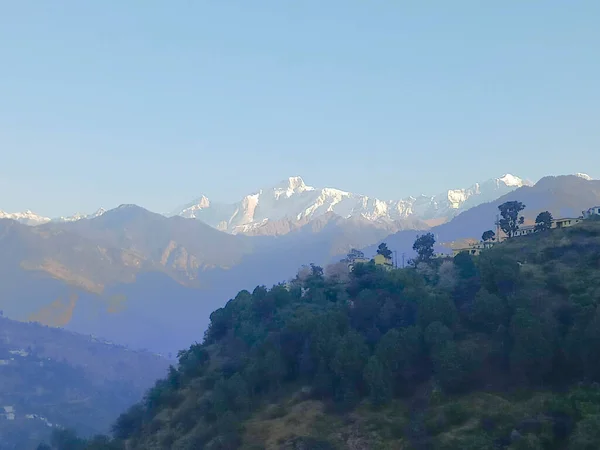 Ανατολή Ηλίου Στις Βουνοκορφές Choukhamba Garhwal Himalayas Uttarakhand Ινδία — Φωτογραφία Αρχείου