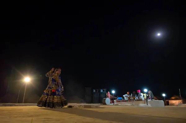 Thar Desert Rajasthan India October 15Th 2019 Rajasthani Female Dancer — Fotografia de Stock