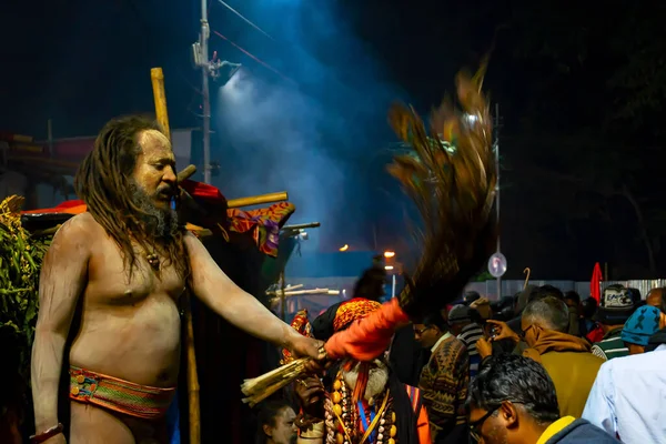 Kolkata West Bengal India 12Th January 2020 Hindu Sadhu Blessing — Stock Photo, Image