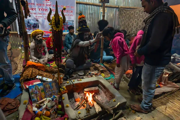 Kolkata Bengale Occidental Inde Janvier 2020 Rassemblement Sadhus Hindous Indiens — Photo