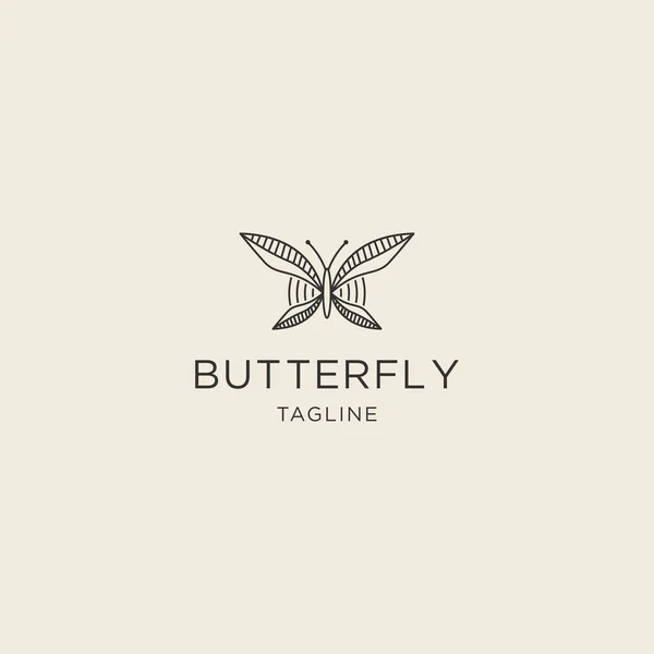 Logo Della Linea Premium Butterfly Con Modello Logo Stile Piatto — Vettoriale Stock