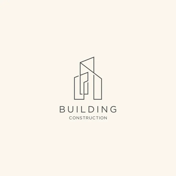 Byggnad Logotyp Ikon Design Mall Fastigheter Bygg Modern Vektor Illustration — Stock vektor