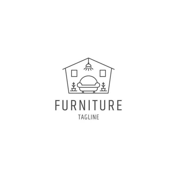 ソファラインロゴの家具 — ストックベクタ