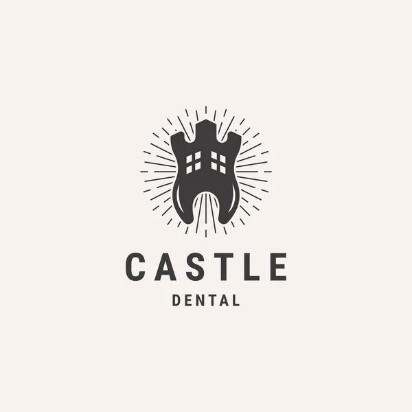 Σιλουέτα Του Κάστρου Οδοντιατρικό Λογότυπο Πρότυπο — Διανυσματικό Αρχείο