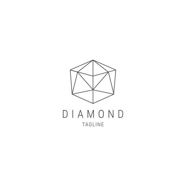 Linha Diamante Arte Logotipo Design — Vetor de Stock