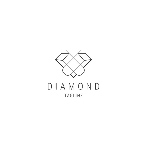 Diseño Del Logotipo Línea Del Diamante — Vector de stock