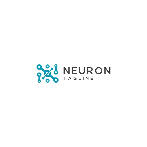 Mall För Utformning Neuron Logotypen Vektor Stockillustration