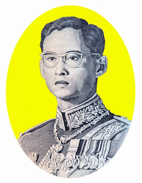 Rei Bhumibol Adulyadej Grande Rei Rama Retrato Tailândia 100 Baht — Fotografia de Stock