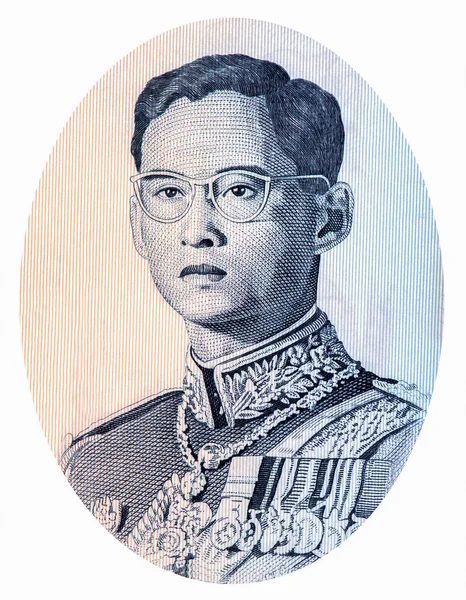 Kung Bhumibol Adulyadej Den Store Kung Rama Porträtt Från Thailand — Stockfoto