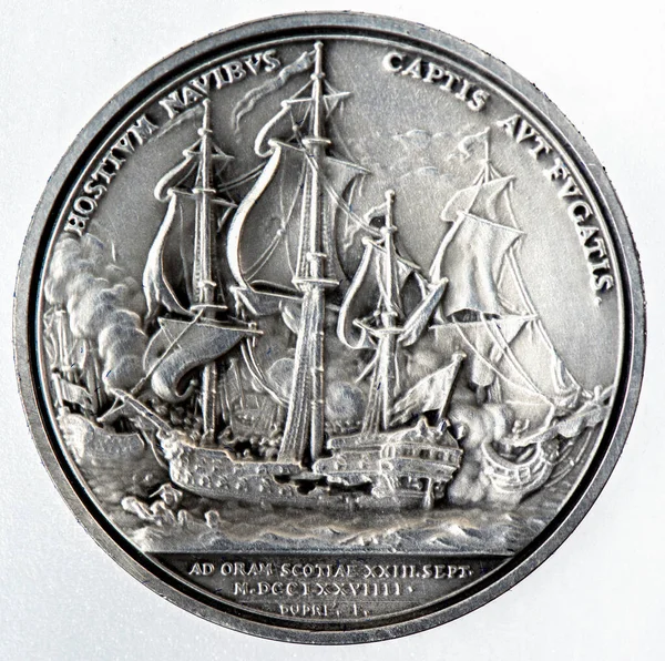 Okrętowa Bitwa Morska 1973 Pierwsze Medale Stanów Zjednoczonych Mint America — Zdjęcie stockowe