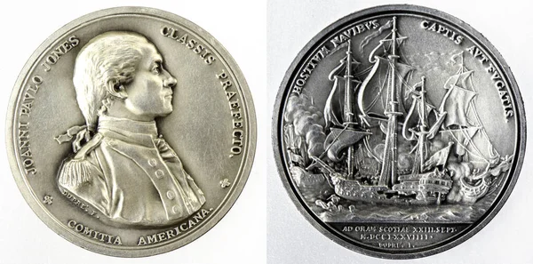 John Paul Jones Popiersie Skierowane Prawo 1973 Pierwsze Medale Stanów — Zdjęcie stockowe