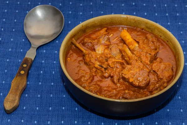 Close Cordeiro Não Vegetariano Prato Carneiro Uma Iguaria Rajasthan Chamado — Fotografia de Stock