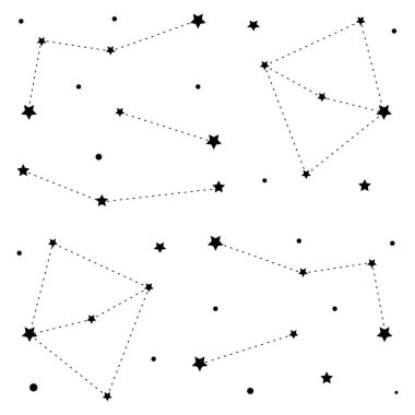 Zodiac Signs ile Dikişsiz desen, vektör illüstrasyon