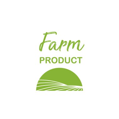 Metin Çiftliği ürünü ile yeşil arkaplan çizimi 