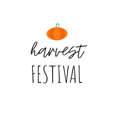 Balkabağı ve vektör illüstrasyonlu festival kartı ekleyin