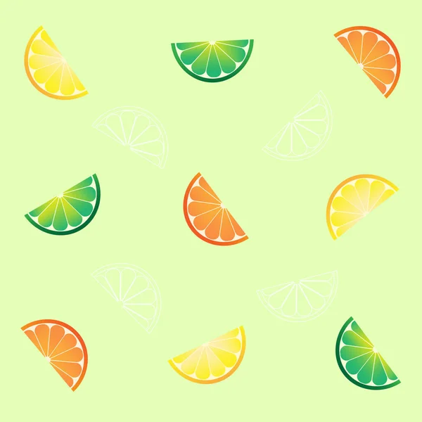 Bezešvé Vzory Plátky Citronu Vektorová Ilustrace — Stockový vektor