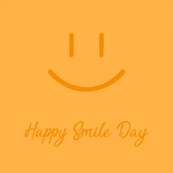 Happy Smile Day Card Cute Face Smile — Stock Vector