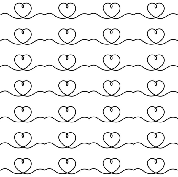 Nahtloses Muster Mit Herzen Vektorillustration — Stockvektor