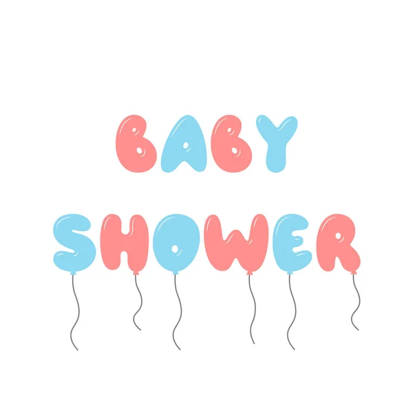 Baby Shower Lettering Balloons Vector Illustration — Stock Vector