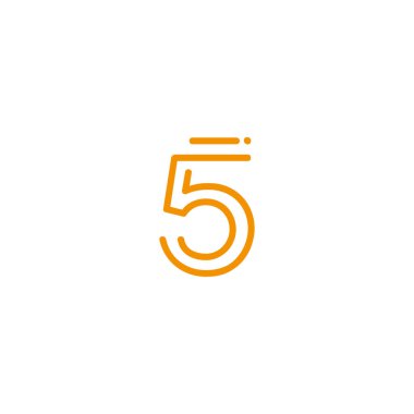5 numaralı vektör logo şablonu
