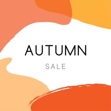 Sanatsal fırça darbeleriyle sonbahar soyut arkaplanı. vektör illüstrasyonu