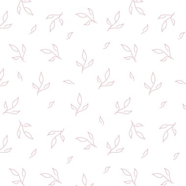 Elle çizilmiş yapraklarla kusursuz desen. vektör illüstrasyonu.