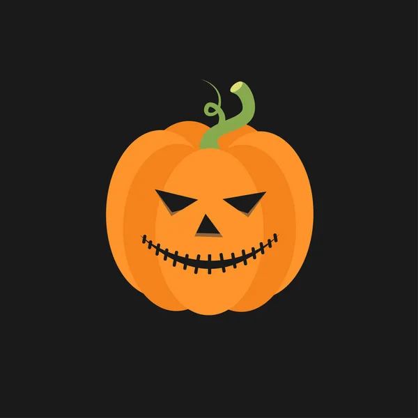 Halloween Pumpkin Icon Flat Illustration Scary Vector Symbol Web Design — Stock Vector