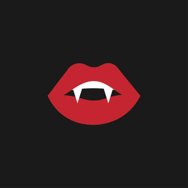 黒い背景の赤い唇 — ストックベクタ