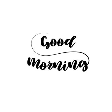 Günaydın el yazması mektuplar. vektör illüstrasyonu.