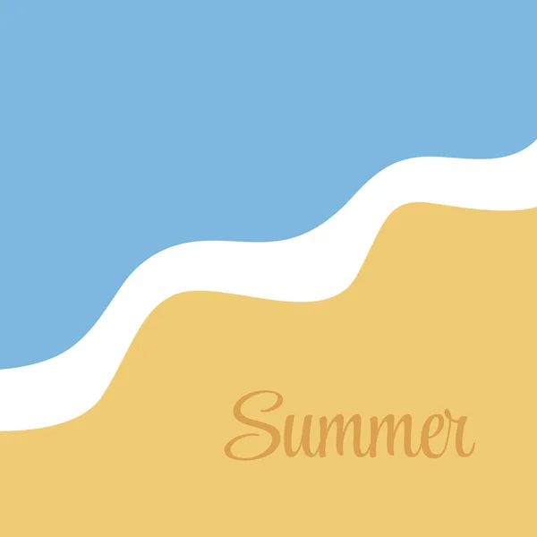 Letní Pláž Pozadí Vlnami Moře Vlna Vektorové Ilustrace — Stockový vektor
