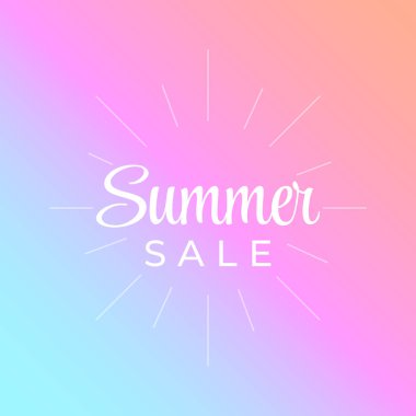 Güneş ve gün batımlı yaz arkaplanı, vektör