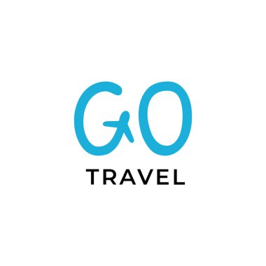 İlk harf vektör logo simgesi, Git Seyahat metni