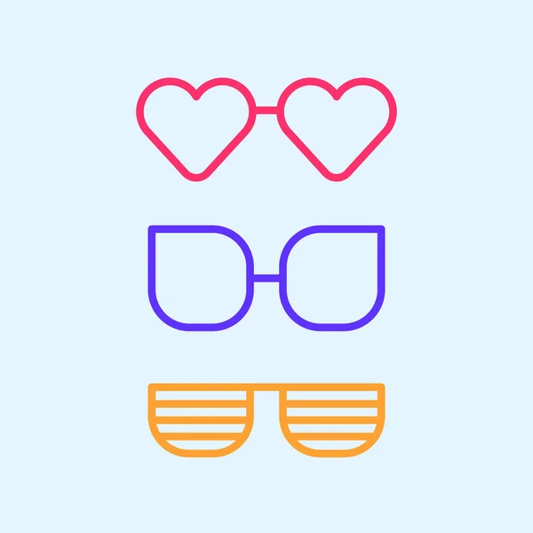 Vector Illustration Set Glasses — Stock Vector