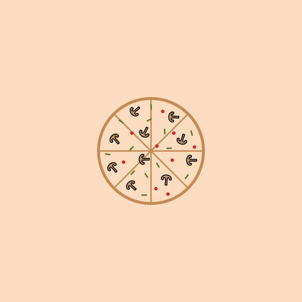 Ícone Pizza Ilustração Plana Ícones Vetor Fast Food Para Web —  Vetores de Stock