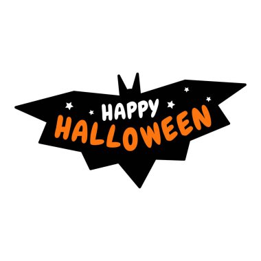 Cadılar Bayramı posteri ve el yazması harfler. vektör illüstrasyonu