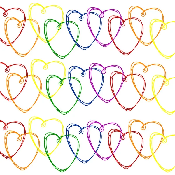 Pride Monat Lgbt Konzept Vektor Illustration Hintergrund Mit Herzen — Stockvektor