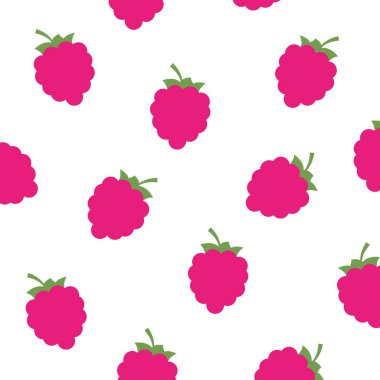 Şirin ahududulu, pürüzsüz desen. vektör illüstrasyonu