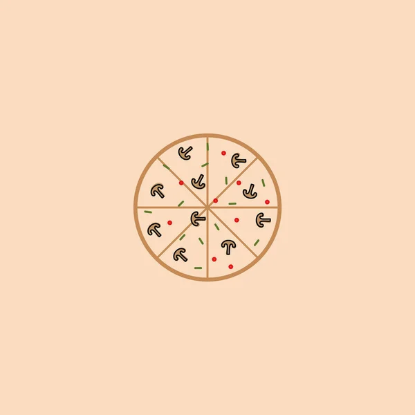 Ícone Linha Pizza Ilustração Vetorial —  Vetores de Stock