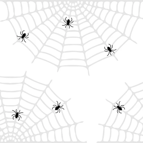 Fondo Halloween Con Arañas Ilustración Vectorial — Archivo Imágenes Vectoriales