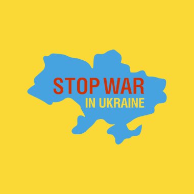 Ukrayna vektör illüstrasyonunda Savaşı Durdur 