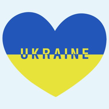 Ukrayna kalp vektör illüstrasyon arka planı 